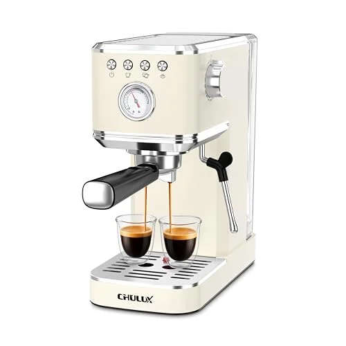 CHULUX Slim Espresso Machine with milk frother for home cappuccino