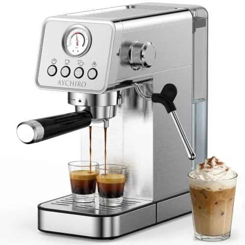 AYCHIRO 20 Bar Espresso Machine with pressure gauge and steam wand