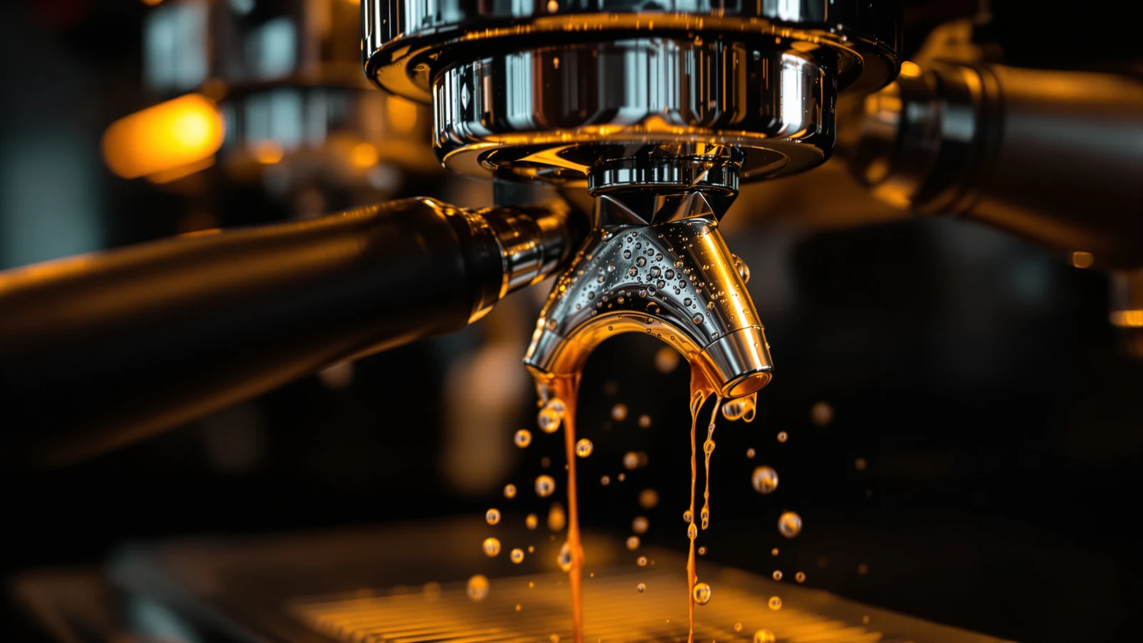 Espresso machine on a kitchen counter with a portafilter removed during a troubleshooting check